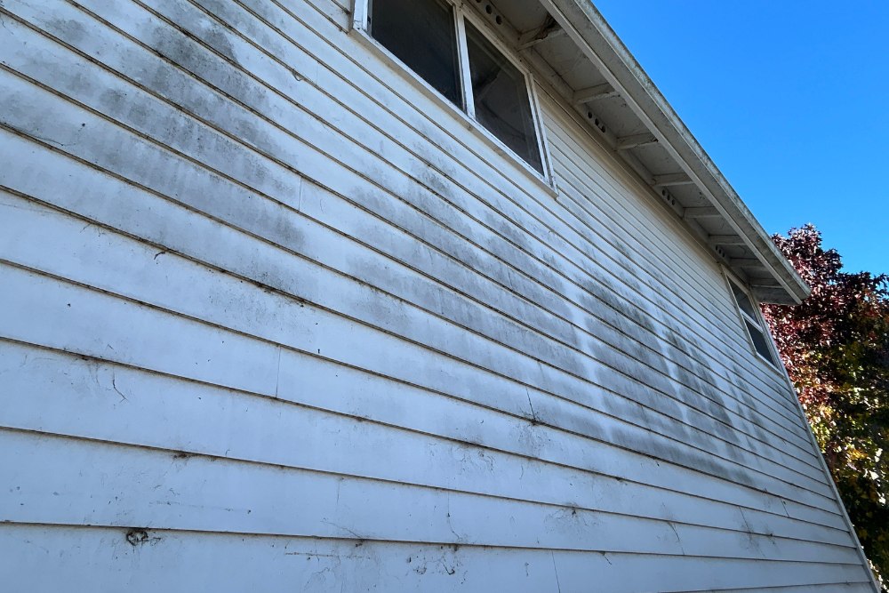Faded, peeling external house paint
