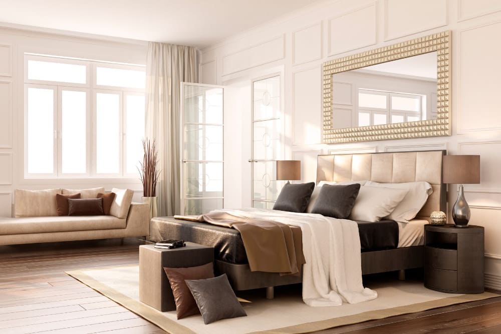 Principle Bedroom painted soft white